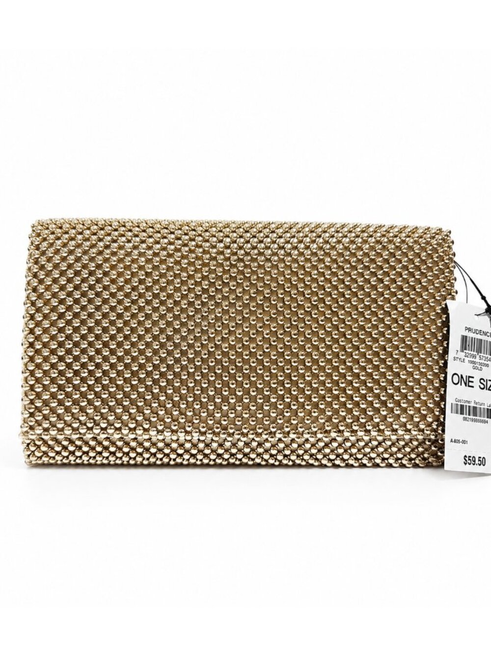 I.N.C. Gold-Tone (Champaign) Shiny Mesh Clutch